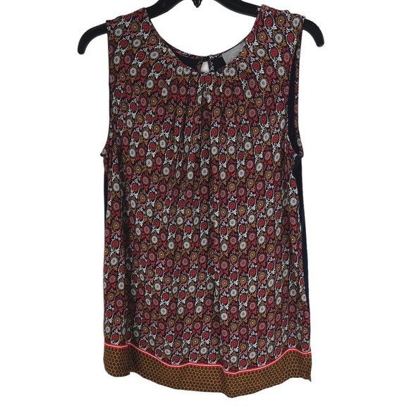 Anthropologie Vanessa Virginia Wanderlust Top LARGE Sleeveless Keyhole Neck - Picture 3 of 11
